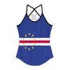 Adugen Origei Yoga Women's Performance Stretchy Cape Verde Flag Sports Workout Running Top Vest 3XL view 1