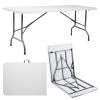 6ft Outdoor Folding Picnic Camping Table,Portable Lightweight Plastic Picnic Table,Travel Camping Table,Portable Folding Grill Table,with Carry Handle,for Patio, Fishing, Beach, BBQ (White) view 1