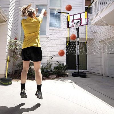Large Basketball Air Defense Return Net Guard, Ball Returner with 90 Adjustable Rotating Return Net, Hoop Rebound Back Netting Attachment for Yard, Home & Residential Use(Shooting back to the net)