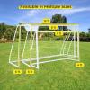 GYMAX Soccer Goal, Soccer Goals for Backyard with All Weather Net, Ground Stake & Zip Ties, Easy Assembly Folding Soccer Frame and Net for Kids School Club Training Practice (6ft x 8ft) view 2