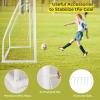 GYMAX Soccer Goal, Soccer Goals for Backyard with All Weather Net, Ground Stake & Zip Ties, Easy Assembly Folding Soccer Frame and Net for Kids School Club Training Practice (6ft x 8ft) view 3