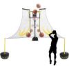 Basketball Air Defense Return Net Guard and Backstop, Ball Shot Trainer with 16x16ft Net, Automatic Ball Rebounder 90 Rotatable, Hoop Rebound Back Netting Attachment for Yard, Home & Residential Use( view 2