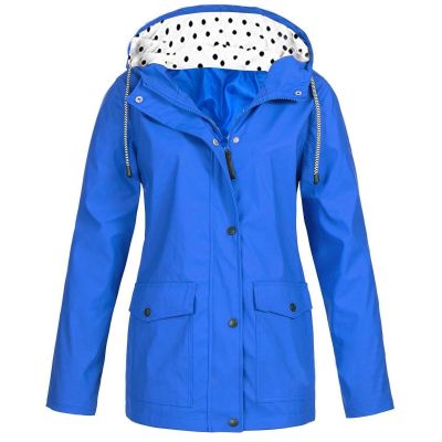 ODEUIAOD Rain Jacket Women Outdoor Rain Coats For Women Zip Up Fall Winter Windbreaker Womens Waterproof Raincoat With Hood