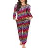 Ekouaer Womens Jogger Pajama Sets Long Sleeve Sleepwear Round Neck Nightwear Soft Pjs Lounge Sets with Pockets Colorful Star Small view 1
