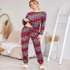 Ekouaer Womens Jogger Pajama Sets Long Sleeve Sleepwear Round Neck Nightwear Soft Pjs Lounge Sets with Pockets Colorful Star Small view 2