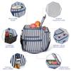 27 Cans Insulated Cooler Bag, Large Collapsible Leakproof Grocery Shopping Cooler Bag, Outdoor Travel Cooling Soft Bag for Picnics, Camping, Parties view 3