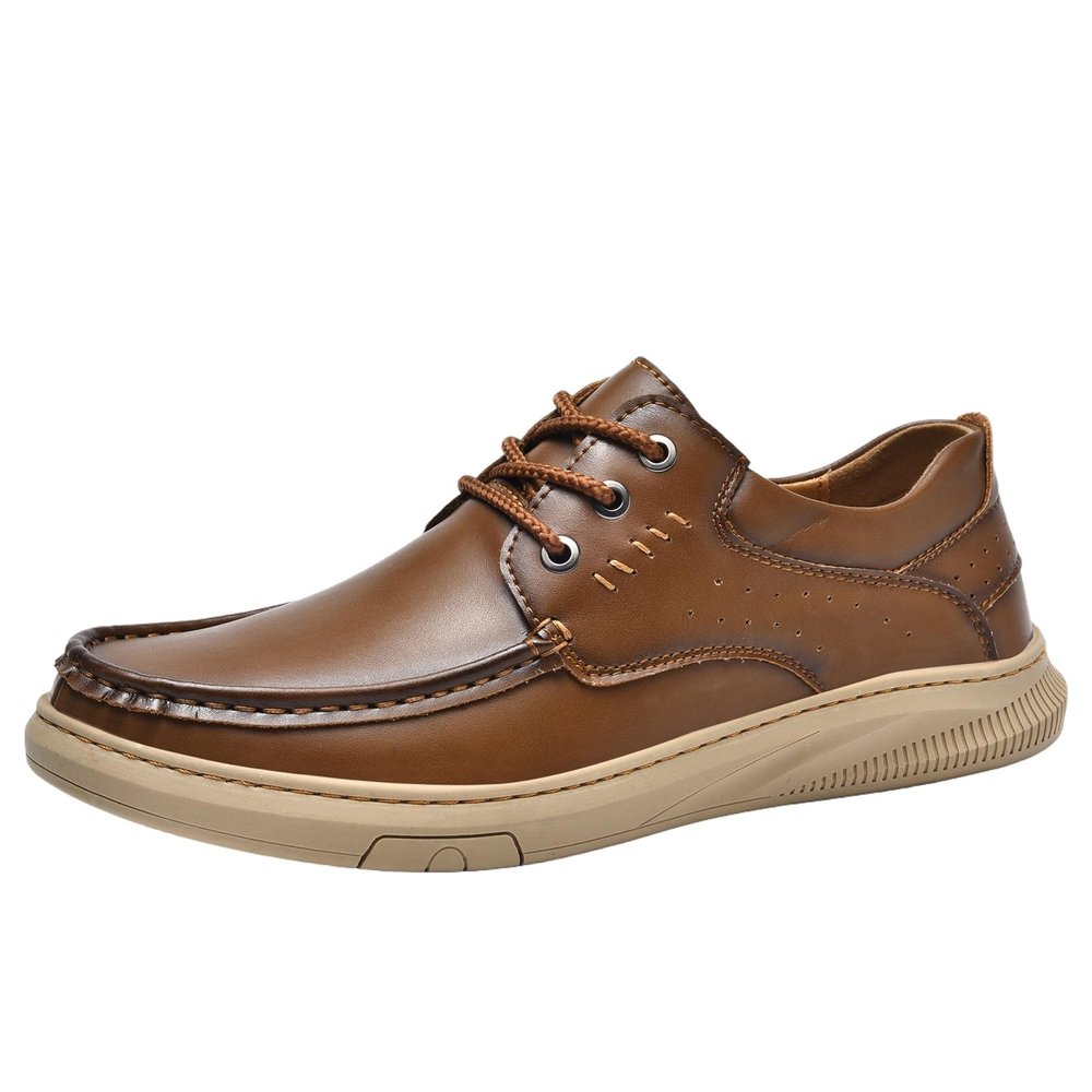SywzX&xfybz Men's Loafers Casual Leather Shoes Soft Penny Loafers for Men Lightweight Driving Boat Shoes Brown