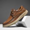 SywzX&xfybz Men's Loafers Casual Leather Shoes Soft Penny Loafers for Men Lightweight Driving Boat Shoes Brown view 3