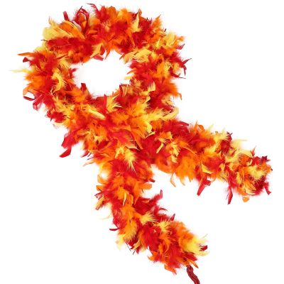 THARAHT Colorful Chandelle Turkey Feather Boa 2 Yards 40g for DIY Craft Home Dancing Wedding Mardi Gras Party Halloween Costume Decoration Feather Boa