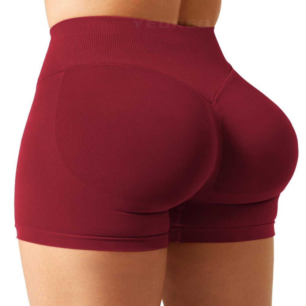 YEOREO SoftHue Women Workout Gym Impact Shorts Hidden Scrunch Butt Lifting 2.5"/3.6"/4.5"/6" Shorts Red M