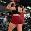 YEOREO SoftHue Women Workout Gym Impact Shorts Hidden Scrunch Butt Lifting 2.5"/3.6"/4.5"/6" Shorts Red M view 2