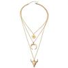 JHJEWH Women's Vintage Western Layered Necklaces Evil Eye Bull Head Crescent Moon Layered Necklace Boho Cowboy Cowgirl Geometric Pendant Chain Necklace Fashion Jewelry Gifts for Women (style2) view 1