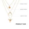 JHJEWH Women's Vintage Western Layered Necklaces Evil Eye Bull Head Crescent Moon Layered Necklace Boho Cowboy Cowgirl Geometric Pendant Chain Necklace Fashion Jewelry Gifts for Women (style2) view 2