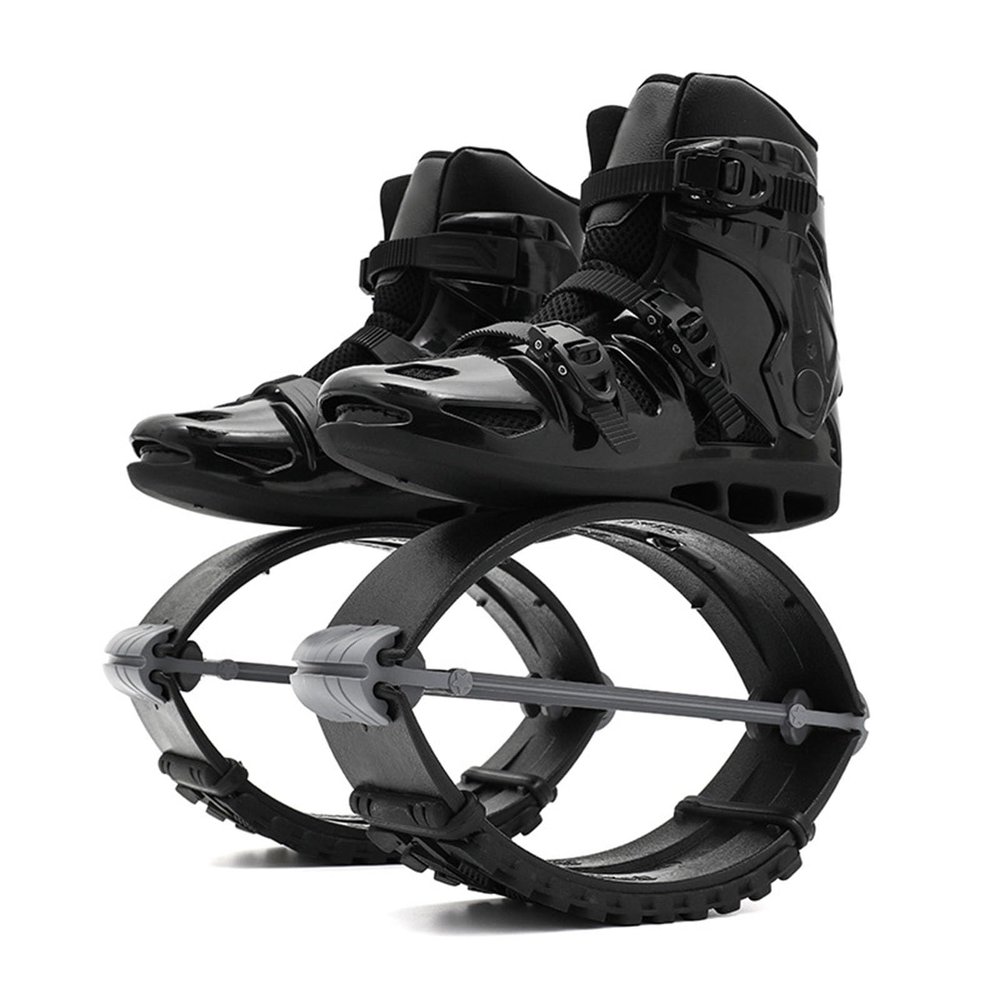 CYHTYM Kangaroo Jump Shoes Black Fitness Bouncing Shoes, Moon Shoes/Anti-Gravity Running Boots,Unisex,Load 110-246lbs(Large)