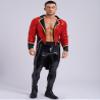 Sinleey Men's Sequin Circus Ringmaster Jacket Open Front Cardigan Tops Victorian Steampunk Tailcoat Jacket Red Large view 4