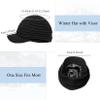 Century Star Women Satin Lined Winter Knit Hat with Visor Newsboy Cap Slouchy Beanie Cap Warm Winter Hat Light Grey One Size view 4