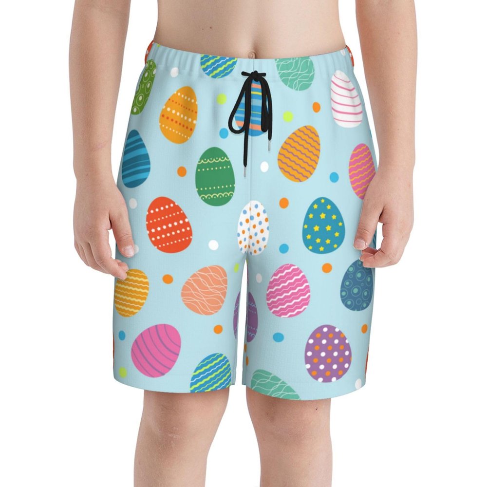 Ncpkcb Easter Egg Polka Dot Teens Beach Shorts Running Workout Sports Shorts Summer Casual Shorts for Boys