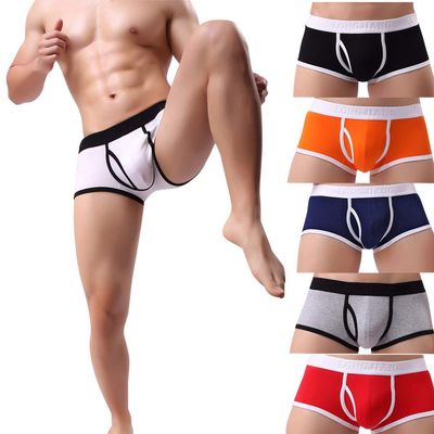 Mens Underwear Boxer Briefs Mens Boxer Briefs Soft Comfortable Fly Front Sports Underwear Gray