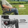 2PCS Oversized Folding Camping Chairs for Adults Heavy Duty Camp Chair Support 400 LBS Steel Frame Metal Arm Lawn Chairs with Swivel Cup Holder, Extra Large Outdoor Chairs Green view 4