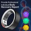 HFDJRWK Wearable Fitness Tracker Compatible with iOS and Android Sos Rescue Device with Charging Base, and Sleep Detection Ring(Black,12#) view 2
