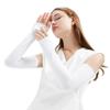 M-YOUNG Black Arm Warmers Sun UV Protective Arm Sleeves Long Fingerless Gloves for Women (White) view 2