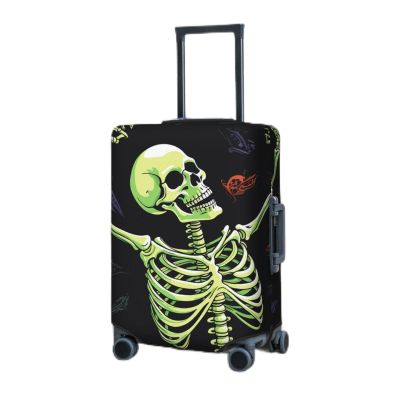 BTCOWZRV Luggage Cover Elastic Washable Suitcase Protector Dabbing Skeleton Suitcase Covers for Luggage 18-32 Inch Portable Travel Luggage Covers Sleeve Dust-proof Anti-Scratch Baggage Covers