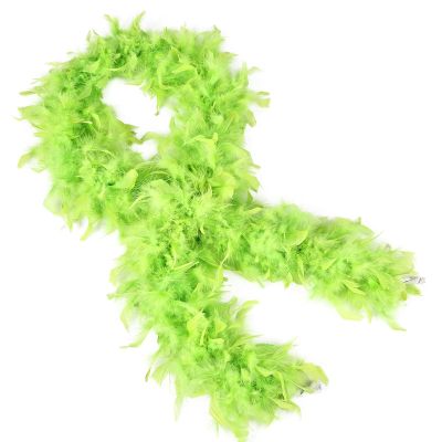 THARAHT Lime Green Chandelle Turkey Feather Boa 2 Yards 40g for DIY Craft Home Dancing Wedding Mardi Gras Party Halloween Costume Decoration Feather Boa