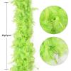 THARAHT Lime Green Chandelle Turkey Feather Boa 2 Yards 40g for DIY Craft Home Dancing Wedding Mardi Gras Party Halloween Costume Decoration Feather Boa view 2