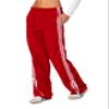 UAURORAO Women Y2k Wide Leg Track Pants Baggy Striped Joggers Sweatpants Elastic Waist Color Block Parachute Pants with Pockets(Tie Red,Large) view 1