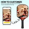Custom Pickleball Paddles with Photo Text Logo,Fiber Personalized Pickleball Paddles with Comfort Grip,Personalized Gifts for Beginners(One Paddle Only) view 2