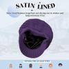 Century Star Women Satin Lined Winter Knit Hat with Visor Newsboy Cap Slouchy Beanie Cap Warm Winter Hat Purple One Size view 3