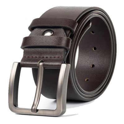 Vikodah Men's-Genuine-Cow-Leather-Dress-Buckle-Belt - Vintage Waistband Black Brown Adjustable for Work Suit Dress 1.5"