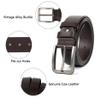 Vikodah Men's-Genuine-Cow-Leather-Dress-Buckle-Belt - Vintage Waistband Black Brown Adjustable for Work Suit Dress 1.5" view 4