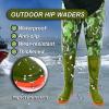 YXLYFDLY Hip Waders Green Camo Hip Boots, Durability Mens Hip Waders Not Easily Deformed, for Wading Sand Mining Pond(5.5) view 2