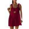 Womens Tennis Dress Built-in Bra and Shorts Colorblock Workout Dresses Cut Out Athletic Outfits with Pockets view 1