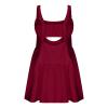Womens Tennis Dress Built-in Bra and Shorts Colorblock Workout Dresses Cut Out Athletic Outfits with Pockets view 4