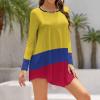 TAIZIYEAH Colombia Flag Long-Sleeved Dress Womens Summer Cute Short Sleeve L view 3