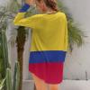 TAIZIYEAH Colombia Flag Long-Sleeved Dress Womens Summer Cute Short Sleeve L view 4