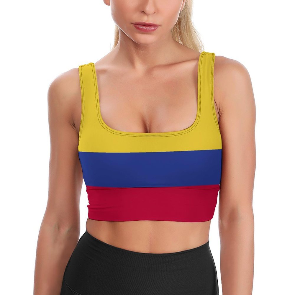 Colombia Flag Yoga Vest for Womens Summer Autumn Winter Creativity Top S