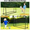 Goplus 6FT x4FT Soccer Net, 2 in 1 Soccer Rebounder Soccer Goal w/Shooting Auxiliary Area, 5 Adjustable Angles, Kids Youth Teens Soccer Practice Training Equipment for Backyard (Black) view 2