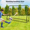 Goplus 6FT x4FT Soccer Net, 2 in 1 Soccer Rebounder Soccer Goal w/Shooting Auxiliary Area, 5 Adjustable Angles, Kids Youth Teens Soccer Practice Training Equipment for Backyard (Black) view 3