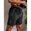 mcgotasy Men's Letter Print Drawstring Waist Shorts, 2025 Summer New Men's Casual Sports Shorts Breathable Quick Dry Black view 3