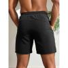 mcgotasy Men's Letter Print Drawstring Waist Shorts, 2025 Summer New Men's Casual Sports Shorts Breathable Quick Dry Black view 4