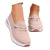 NineFit Basics slip on sneakers women orthopedic shoes for women Women's Knitted Mesh Slip On Loafers Lightweight Breathable Orthopedic Soft Sole Flat Sneakers Casual Non-Slip Driving Walking Shoes, 00-pink view 1