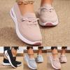 NineFit Basics slip on sneakers women orthopedic shoes for women Women's Knitted Mesh Slip On Loafers Lightweight Breathable Orthopedic Soft Sole Flat Sneakers Casual Non-Slip Driving Walking Shoes, 00-pink view 4