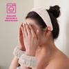 Drip Eraser by The Original Makeup Eraser, Absorbent Headband, 2 Wristbands, 1 PRO Cloth to Collect Water During Face Washing, 4 Piece Bridal Spa Set, One Size Fits Most, Wedding White view 3
