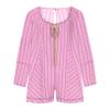KICILVS Rompers for Women 2025 Striped Print Jumpsuit V Neck Wide Leg Romper Shorts Cute Flowy Jumpsuits with Pockets view 2