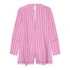 KICILVS Rompers for Women 2025 Striped Print Jumpsuit V Neck Wide Leg Romper Shorts Cute Flowy Jumpsuits with Pockets view 3
