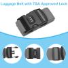 PATIKIL Luggage Straps, Suitcase Straps Adjustable Luggage Belts Strap with Combination Lock for Luggage Suitcases Travel, Gray view 3
