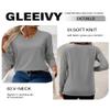 Gray Sweaters for Women Classic Basic Long Sleeve Textured Fall Pullover V Neck Blouses Cute Tops Crotched Trending Teacher Outfits Ladies Apparel Lightweight Grey S view 3
